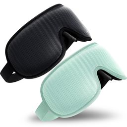 OMNIRELEXX® 2er Set - Atmungsaktive - 3D Schlafmaske inkl. Reisebeutel  (Schwarz/Türkis)