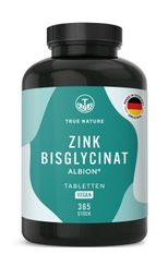 TRUE NATURE® Zink Bisglycinat Tabletten (Premium Markenrohstoff Albion®) - 1 Jahr Vorrat
