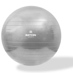 Matchu Sports - Gymnastikball / Pilatesball / Sitzball / Yogaball mit Pumpe 75 cm Silber