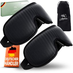OMNIRELEXX® 2er Set - Atmungsaktive - 3D Schlafmaske (Schwarz/Schwarz)