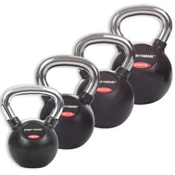Sport-Thieme Kettlebell-Set Gummiert mit glattem Chrom-Griff