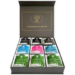 Paulsen Exklusive Bio Tee Geschenkbox mit schwarzem, grünen & weißen Tees im Pyramidenbeutel