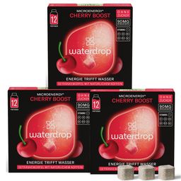 waterdrop® Microenergy Cherry Boost Trio – Energie-Getränkewürfel mit Koffein & Vitaminen