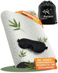 OmniRelexx Ergonomisches Nackenkissen mit Bambusbezug - Kissen zur Entspannung aus Soft Memory Foam
