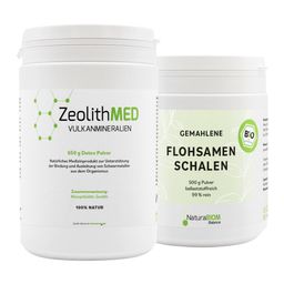 DARM BALANCE SET aus ZeolithMED Detox-Pulver & BIO Flohsamenschalen Pulver extra fein