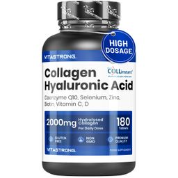 Vitastrong COLLAGEN HYALURONSÄURE - 2000mg COLLinstant Kollagen - 180 Tabletten