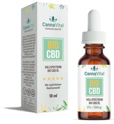 Bio CBD Öl 5% CannaVital® Schweizer Laborqualität mit Entourage-Effekt, 10 ml Premium Cannabidiol