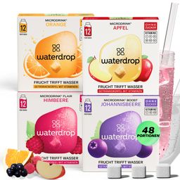waterdrop® Microdrink Fruchtmix Set – 48 Würfel mit Frucht-Extrakten & Vitaminen – vegan, zuckerfrei