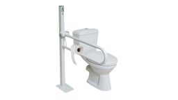 Ausilium Klappbarer Haltegriff mit Toilettenpapierhalter auf verstellbarer und robuster Säule
