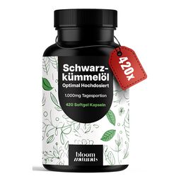 Schwarzkümmelöl Hochdosiert - 420 Softgel Kapseln - 7 Monate Vorrat - Bloom Naturals