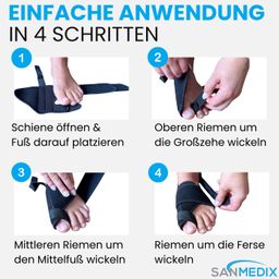 Sanmedix® Hallux Valgus Premium-Set – Korrektur-Schiene mit Zehenspreizern