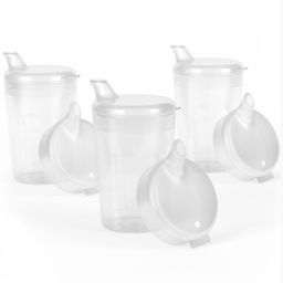 Horn Medical 3er Pack Schnabelbecher Trinkhilfe für Erwachsene mit zwei Deckeln