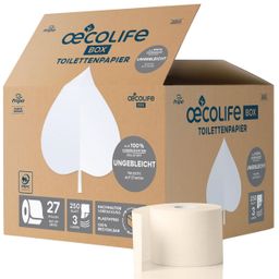 oecolife Toilettenpapier Box UNGEBLEICHT XXL