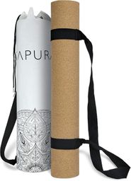 Yogamatte 1,9m Naturkork + Kautschuk | Extralang | 190cm Korkmatte inklusive Tragetasche | SAPURA