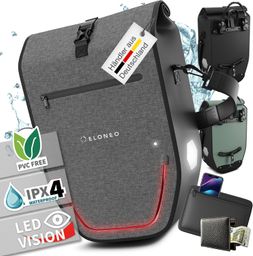 ELONEO Fahrradtasche Gepäckträgertasche, Satteltasche mit Reflektorstreifen wasserdicht mit LED