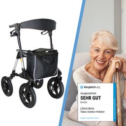 Tabas Outdoor-Rollator Premium - Luftbereift Silber L