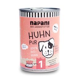 napani Bio-Dosenfutter für Hunde, Huhn pur