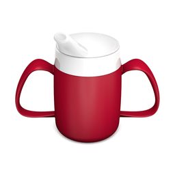 ORNAMIN 2-Henkel-Becher mit Trink-Trick mit Schnabelaufsatz mit großer Öffnung