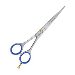 Excellent Solingen Haarschere - glatter Schneide - blaue Gummigriffe - adjustierbar