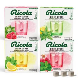 waterdrop® x Ricola Taster Pack Quartett – Kräuter-Fruchtmix Getränkewürfel mit Vitaminen