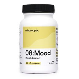 mindsupply MOOD - Anti-Stress Komplex mit L-Tryptophan, Coenzym Q10, Vitamin D und Rosenwurz