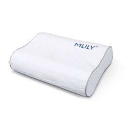 MLILY Nackenstützkissen 50x35 cm mit Doppel-Jacquard-Klimastoff-Außenbezug, für Hausstauballergiker