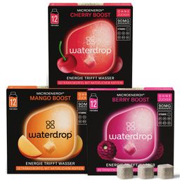 waterdrop® Microenergy Boost Set Trio – Beere, Kirsche & Mango Energie-Getränkewürfel mit Vitaminen
