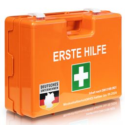 KARAT Erste-Hilfe-Koffer Mittel DIN 13169 für mittelgroße Betriebe - Wandhalterung und 90° Stopper