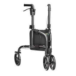 Helavo Dreiradrollator schmal faltbar 3 Raeder Aluminium All Terrain Gehhilfe 5,5kg