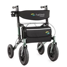 Helavo Outdoor Rollator mit Luftbereifung faltbar mit Sitz und Rueckenlehne