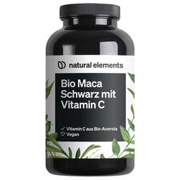 natural elements Maca Schwarz – 180 Kapseln – 3000mg/Tagesdosis = 12.000mg Maca Wurzel + Vitamin C