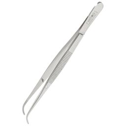 REMOS Pinzette mit Führungsstift, gebogen, geriffelt, 12.5 cm