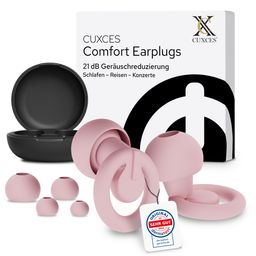 CUXCES Ohrstöpsel – 21 dB Gehörschutz für Schlaf, Reisen & Konzerte – wiederverwendbar, 4 Größen