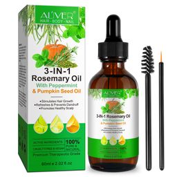 ALIVER 3-in-1 Rosmarinöl Pfefferminz Kürbiskern Haaröl für Haarwachstum