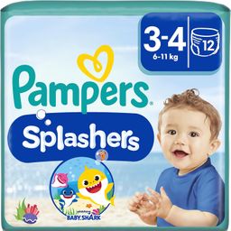 Pampers Windeln Größe 3-4, Splashers Baby Shark Limited Edition, 12 Stück, Einweg-Schwimmwindeln,