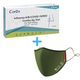 CorDx 4in1 Antigentest für Influenza A/B + COVID-19 + RSV + GRATIS NANO FFP2