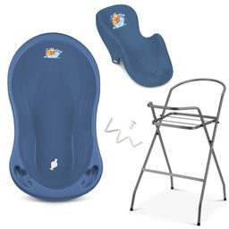 Babykajo 4 Set Baby Badewanne mit Gestell + Wanneneinsatz + Abfluss.