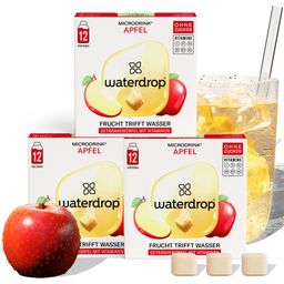 waterdrop® Apfel-Trio – 36 Würfel mit Vitaminen – Sorte: APPLE – fruchtig, vegan & zuckerfrei