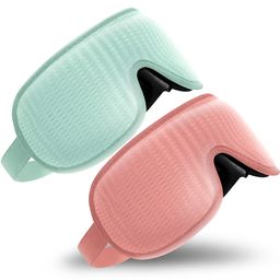 OMNIRELEXX® 2er Set - Atmungsaktive - 3D Schlafmaske inkl. Reisebeutel (Rosa/Türkis)