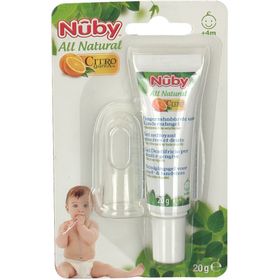 Nûby All Natural Citroganix Fingerzahnbürste und Kinderzahngel