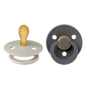 BIBS® Colour Schnuller Symmetrisch Gr. 1 Sand & Iron 2 Stück