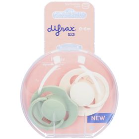 Difrax Dynamischer Fopspeen 0-6M Prime Coco/Pistazie