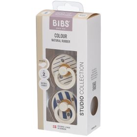 BIBS STUDIO Colour 2 Pack Pin - Ivory Steel Blue | Anatomic +6 Monate