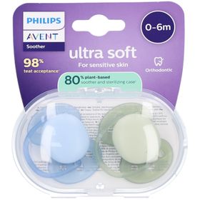 Philips Avent Schnuller +0 Monate Soft hellblau/grün