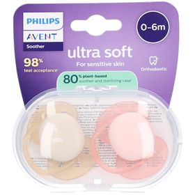 Philips Avent Schnuller +0 Monate, Soft, rosa/beige