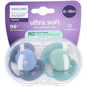Philips Avent Schnuller +6 Monate Soft blau/grün