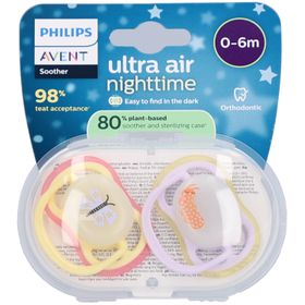 Philips Avent Schnuller +0m Air Night Schmetterling/Raupe