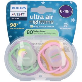 Philips Avent Schnuller +6 Monate Air Night Vogel/Schmetterling