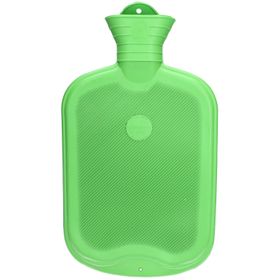 Saenger® Wärmflasche 2 l – Grün, einseitige Lamellen aus Naturgummi
