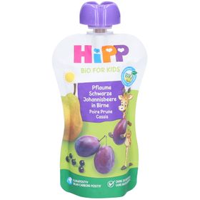 HiPP Quetschie Pflaume, Schwarze Johannisbeere in Birne